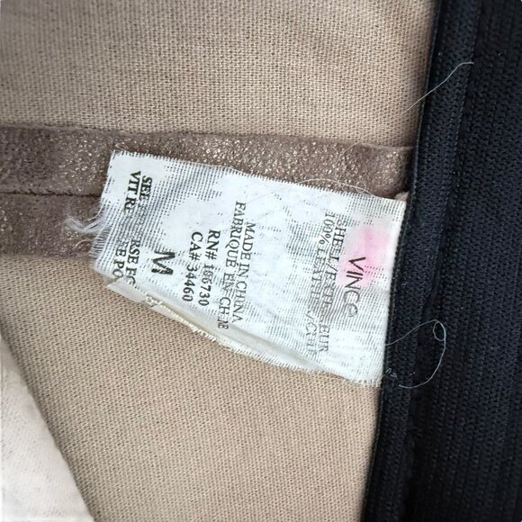 Vince Lamb Leather Suede Gold Shimmery Leggings Pants ankle crop 26" M stretch - Picture 11 of 12